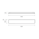 SIGOR LED Aufbauleuchte PLANK, 900mm, 120°, 32/34W, 3000/4000K, 2700/3500lm, IP54, dimmbar, silber
