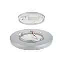 SIGOR LED Deckenaufbauleuchte CIRCEL Ø 27cm, 10/16/22W, 3000/4000K, 1200-2800lm, IP54, mit Bewegungssensor, nicht dimmbar, silber