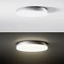 SIGOR LED Deckenaufbauleuchte CIRCEL Ø 27cm, 10/16/22W, 3000/4000K, 1200-2800lm, IP54, mit Bewegungssensor, nicht dimmbar, silber
