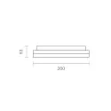 SIGOR LED Aufbauleuchte SQUARE 27, 27cm, mit Sensor, 120°, 10/16/22W, 3000/4000K, 1200-2800lm, IP54, silber