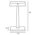 SIGOR LED Akku-Tischleuchte NUINDIE CHARGE, 2,5W, 2700K, 212lm, IP54, mit QI-Ladefläche, dimmbar, schwarz