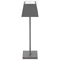 LED Akku-Tischleuchte NUINDIE, IP54, 2.2W 2200K/2700K (Flex-Mood) 168/197lm, eckig, dimmbar, graphitgrau