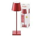 SIGOR LED Akku-Tischleuchte NUINDIE, IP54, 2.2W 2200K/2700K (Flex-Mood) 168/197lm, rund, dimmbar, kirschrot-eloxiert