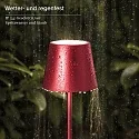 SIGOR LED Akku-Tischleuchte NUINDIE, IP54, 2.2W 2200K/2700K (Flex-Mood) 168/197lm, rund, dimmbar, kirschrot-eloxiert