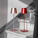SIGOR LED Akku-Tischleuchte NUINDIE, IP54, 2.2W 2200K/2700K (Flex-Mood) 168/197lm, rund, dimmbar, kirschrot-eloxiert