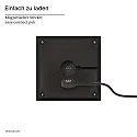 SIGOR LED-Akku-Tischleuchte NUTALIS, IP54, 2.8W 2200/2700K (FlexMood) 130lm, Easy-Connect, dimmbar, nachtschwarz