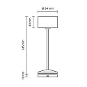 SIGOR battery table lamp VELUNA up / down, CCT Switch, set of 1, with touch dimmer IP44, snow white dimmable