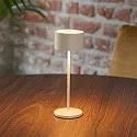 SIGOR LED-Akku-Tischleuchte VELUNA, mit Kontakt-Ladestation + USB-C, IP44, 1W 2200K/2700K (FlexMood), dimmbar, dünenbeige