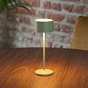 SIGOR LED-Akku-Tischleuchte VELUNA, mit Kontakt-Ladestation + USB-C, IP44, 1W 2200K/2700K (FlexMood), dimmbar, salbeigrün