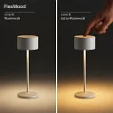 SIGOR LED-Akku-Tischleuchte VELUNA, mit Kontakt-Ladestation + USB-C, IP44, 1W 2200K/2700K (FlexMood), dimmbar, salbeigrün