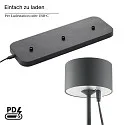 SIGOR LED-Akku Tischleuchte VELUNA, 3er Set + Kontakt-Ladestation + USB-C, IP44, 1W 2200K/2700K (FlexMood), dimmbar, nachtschwarz