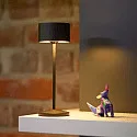 SIGOR LED-Akku Tischleuchte VELUNA, 3er Set + Kontakt-Ladestation + USB-C, IP44, 1W 2200K/2700K (FlexMood), dimmbar, nachtschwarz