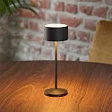 SIGOR LED-Akku Tischleuchte VELUNA, 3er Set + Kontakt-Ladestation + USB-C, IP44, 1W 2200K/2700K (FlexMood), dimmbar, nachtschwarz