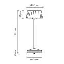 SIGOR battery table lamp FACETTA down, CCT Switch, set of 1, with touch dimmer IP44, snow white dimmable