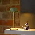 SIGOR battery table lamp FACETTA down, CCT Switch, set of 1, with touch dimmer IP44, sage green dimmable