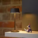 SIGOR battery table lamp FACETTA down, CCT Switch, set of 3, with touch dimmer IP44, night black dimmable