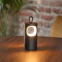 SIGOR battery table lamp LUNARI with USB connection, CCT Switch, with handle, with touch dimmer IP44, mat, night black dimmable