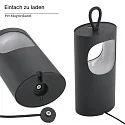 SIGOR battery table lamp LUNARI with USB connection, CCT Switch, with handle, with touch dimmer IP44, mat, night black dimmable