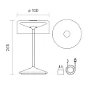 SIGOR LED Akku-Glasleuchte NUMOTION, IP54, 2.2W 2200/2700K (Flex-Mood) 140/160lm, mit Touch-Dimmer, schneeweiß / Rauch