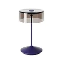 LED Akku-Glasleuchte NUMOTION, IP54, 2.2W 2200/2700K (Flex-Mood) 140/160lm, mit Touch-Dimmer, pflaumenblau / Rauch