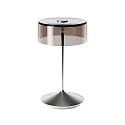 LED Akku-Glasleuchte NUMOTION, IP54, 2.2W 2200/2700K (Flex-Mood) 140/160lm, mit Touch-Dimmer, silber / Rauch