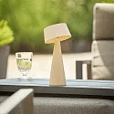 SIGOR Hybride LED Akku-Tischleuchte SOLINO, IP44, mit Solar-Panel + USB-C, 3W 2700K 280lm, Touch-Dimmer, neigbar, dünenbeige