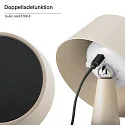 SIGOR Hybride LED Akku-Tischleuchte SOLINO, IP44, mit Solar-Panel + USB-C, 3W 2700K 280lm, Touch-Dimmer, neigbar, dünenbeige