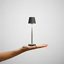 SIGOR LED-Akku-Tischleuchte NUINDIE POCKET USB-C, IP54, 21cm, 1.4W 2200K/2700K (FlexMood), mit Touch-Dimmer + USB-C, graphitgrau