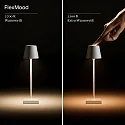 SIGOR LED-Akku-Tischleuchte NUINDIE POCKET USB-C, IP54, 21cm, 1.4W 2200K/2700K (FlexMood), mit Touch-Dimmer + USB-C, graphitgrau