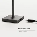 SIGOR LED-Akku-Tischleuchte NUINDIE POCKET USB-C, IP54, 21cm, 1.4W 2200K/2700K (FlexMood), mit Touch-Dimmer + USB-C, graphitgrau