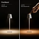 SIGOR LED-Akku-Tischleuchte NUINDIE POCKET USB-C, IP54, 21cm, 1.4W 2200K/2700K (FlexMood), mit Touch-Dimmer + USB-C, dünenbeige