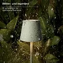 SIGOR LED-Akku-Tischleuchte NUINDIE POCKET USB-C, IP54, 21cm, 1.4W 2200K/2700K (FlexMood), mit Touch-Dimmer + USB-C, salbeigrün