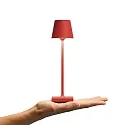 SIGOR LED-Akku-Tischleuchte NUINDIE POCKET USB-C, IP54, 21cm, 1.4W 2200K/2700K (FlexMood), mit Touch-Dimmer + USB-C, feuerrot