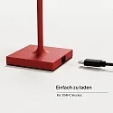 SIGOR LED-Akku-Tischleuchte NUINDIE POCKET USB-C, IP54, 21cm, 1.4W 2200K/2700K (FlexMood), mit Touch-Dimmer + USB-C, feuerrot