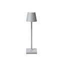 LED-Akku-Tischleuchte NUINDIE POCKET USB-C, IP54, 21cm, 1.4W 2200K/2700K (FlexMood), mit Touch-Dimmer + USB-C, nebelgrau