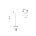 SIGOR battery table lamp NUINDIE POCKET USB-C up / down, with USB connection, CCT Switch, with touch dimmer IP54, fog grey dimmable