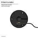SIGOR LED Akku-Tischleuchte NUFLAIR, IP54, 2.2W 2200/2700K (Flex-Mood), mit Vasen-Einsatz + Touch-Dimmer + Easy-Connect, nachtschwarz