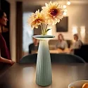 SIGOR LED Akku-Tischleuchte NUFLAIR, IP54, 2.2W 2200/2700K (Flex-Mood), mit Vasen-Einsatz + Touch-Dimmer + Easy-Connect, salbeigrün