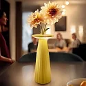 SIGOR LED Akku-Tischleuchte NUFLAIR, IP54, 2.2W 2200/2700K (Flex-Mood), mit Vasen-Einsatz + Touch-Dimmer + Easy-Connect, sonnengelb