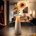 SIGOR LED Akku-Tischleuchte NUFLAIR, IP54, 2.2W 2200/2700K (Flex-Mood), mit Vasen-Einsatz + Touch-Dimmer + Easy-Connect, rostbraun