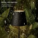SIGOR LED-Akku-Tischleuchte NUINDIE USB-C, IP54, rund, 38cm, 2.2W 2200K/2700K (FlexMood), mit Touch-Dimmer + USB-C, nachtschwarz