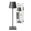 SIGOR battery table lamp NUINDIE USB-C up / down, with USB connection, CCT Switch, with touch dimmer IP54, graphite grey dimmable
