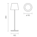 SIGOR battery table lamp NUINDIE USB-C up / down, with USB connection, CCT Switch, with touch dimmer IP54, dune beige dimmable