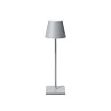 LED-Akku-Tischleuchte NUINDIE USB-C, IP54, rund, 38cm, 2.2W 2200K/2700K (FlexMood), mit Touch-Dimmer + USB-C, nebelgrau