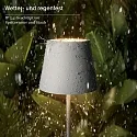 SIGOR LED-Akku-Tischleuchte NUINDIE USB-C, IP54, rund, 38cm, 2.2W 2200K/2700K (FlexMood), mit Touch-Dimmer + USB-C, nebelgrau
