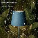 SIGOR LED-Akku-Tischleuchte NUINDIE USB-C, IP54, rund, 38cm, 2.2W 2200K/2700K (FlexMood), mit Touch-Dimmer + USB-C, delfinblau