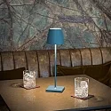 SIGOR LED-Akku-Tischleuchte NUINDIE USB-C, IP54, rund, 38cm, 2.2W 2200K/2700K (FlexMood), mit Touch-Dimmer + USB-C, delfinblau