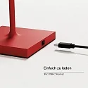 SIGOR LED-Akku-Tischleuchte NUINDIE USB-C, IP54, rund, 38cm, 2.2W 2200K/2700K (FlexMood), mit Touch-Dimmer + USB-C, feuerrot