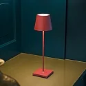 SIGOR LED-Akku-Tischleuchte NUINDIE USB-C, IP54, rund, 38cm, 2.2W 2200K/2700K (FlexMood), mit Touch-Dimmer + USB-C, feuerrot