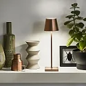 SIGOR battery table lamp NUINDIE USB-C up / down, with USB connection, CCT Switch, with touch dimmer IP54, bronze anodised dimmable